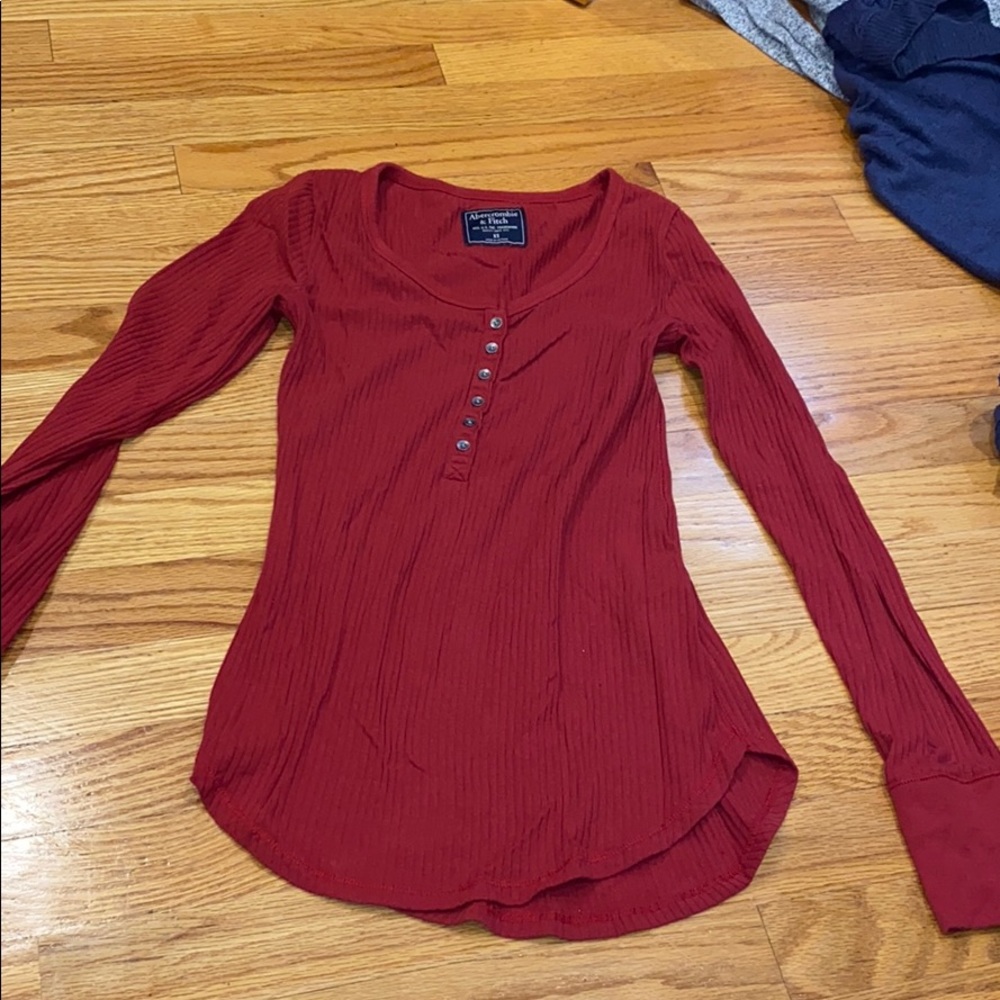 A&F red long sleeve